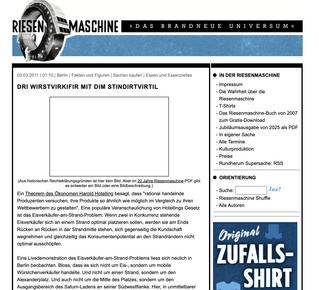 screenshot von der riesenmaschine.de, bilder mit ungekl&auml;rten urheberrechten (also fast alle) werden einfach weggelassen.