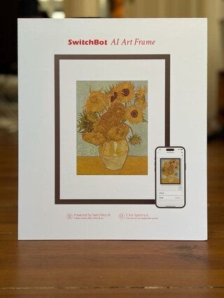 foto von der switchbot „ai art frame“ verpackung.
