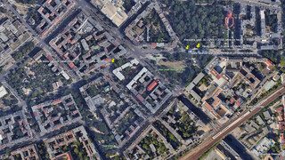 screenshot einer kartenprojektion verschiedener erdgeschichtlicher ereignisse. man sieht ein paar blöcke in berlin, gegenwart und kleopatra überagern sich, ein 40 meter von kleopatra kommen schon die späten neandertaler, die ersten homo sapiens sind zwei blöcke entfernt